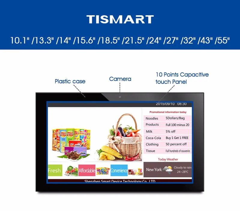Android Wall Mount Touch Screen All-In-One Open Frame Touch Pc Computer With 4G For Vending Machine