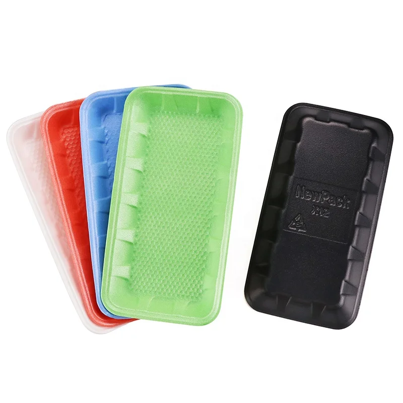 24*12.8*2.4cm Disposable foam tray for seafood fruit and meat supermarket frozen meat food foam trays in Food Grade material