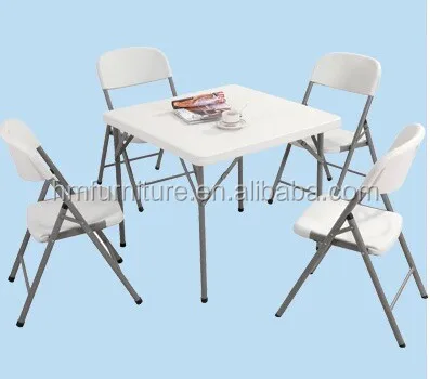 Plastic folding square table for fair show, for market, for hire and DIY Used