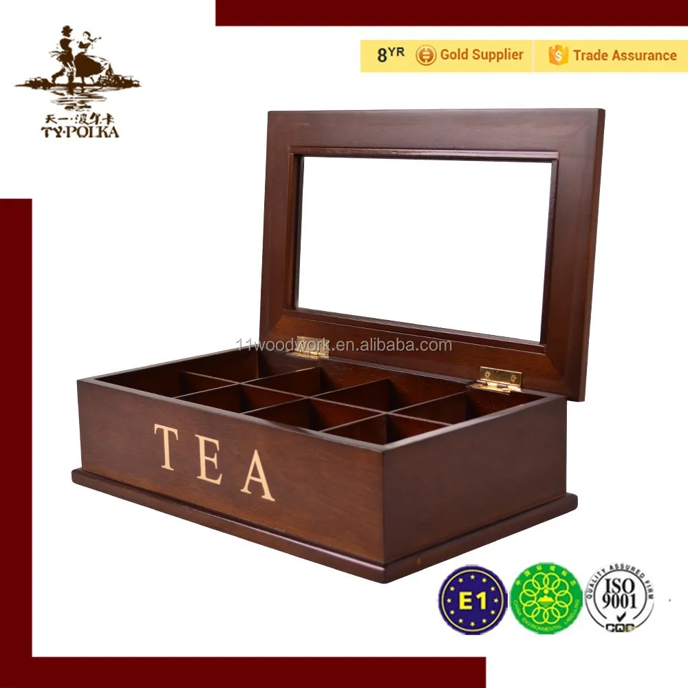 
OEM Accept Lightweight Empty Nature Wood MDF Tea Box 