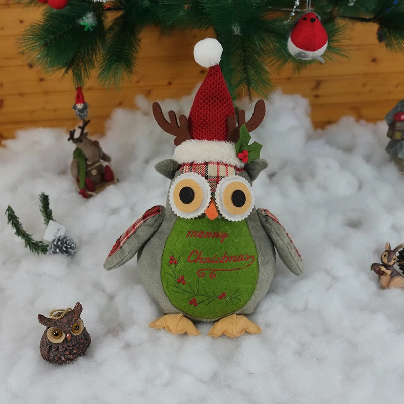 
Unique Christmas holiday decoration plush owl doll christmas decoration 