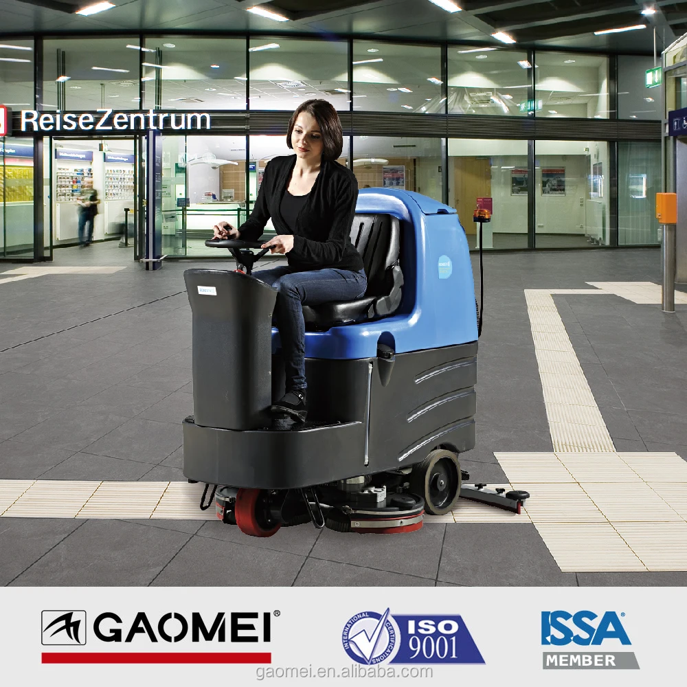 R56BT China GAOMEI walk behind floor cleaning auto scrubber with pads
