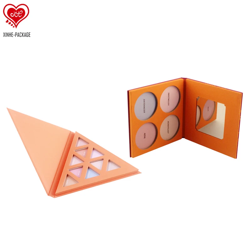 Luxury Eco friendly Paper Cardboard Empty Eyeshadow Palette Magnetic With Mirror Hot Sales Packaging Box For Cosmetic Products