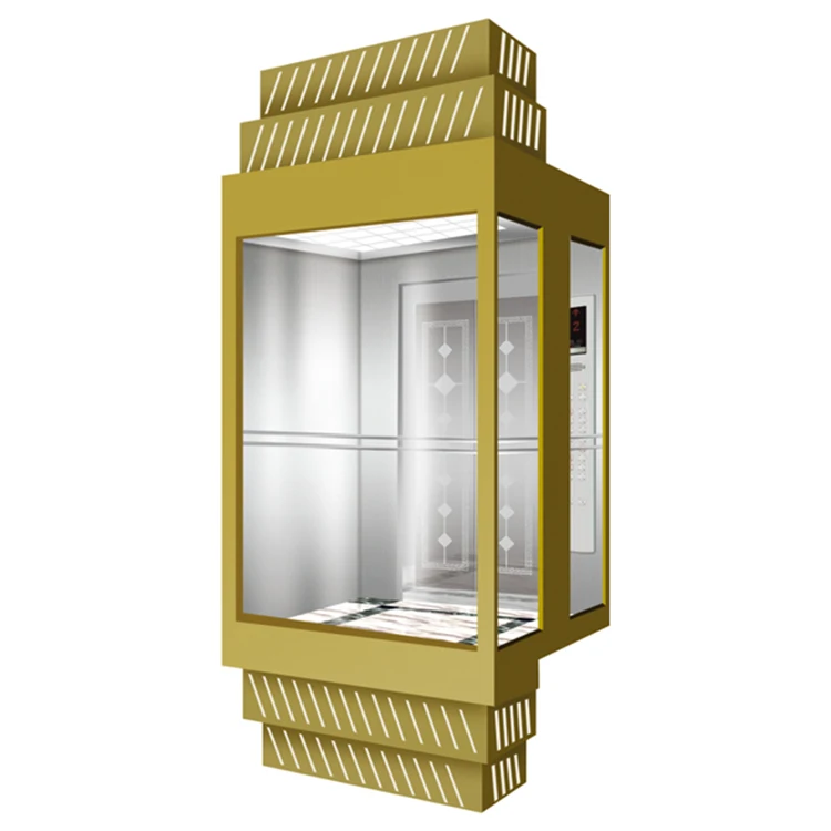 Gorgeous 360 degrees roomless residential glass panoramic observation lift