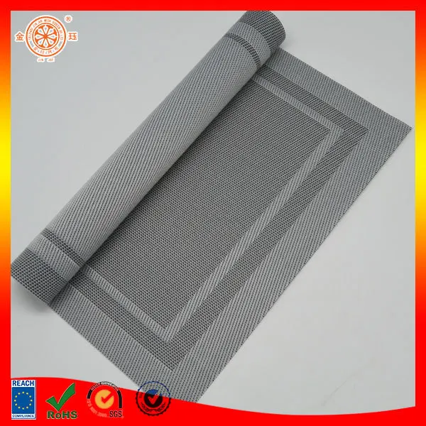 table mat big size rectangle gray pvc plastic place mat