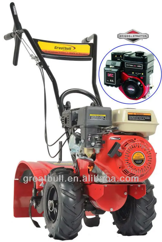 
Greatbull 6.5HP Gasoline Power Mini Land Tiller Cultivator with Bearing Drive Hand Garden Rotary Cultivator 