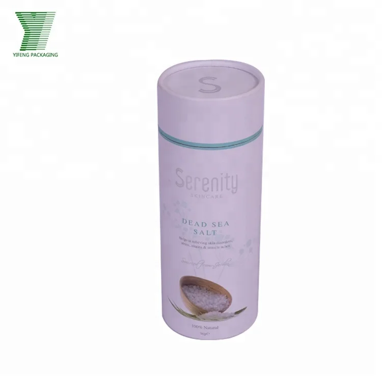 Индивидуальная печать морской соли, уход за кожей, косметическая упаковка, скрученные края, Круглая картонная трубка