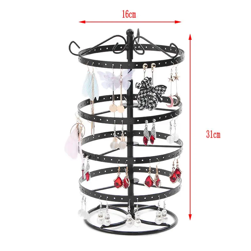 Metal Rotating Ear Stud Jewelry Display Bracelet Earrings Display Stand Cases Holder Racks Fixtures