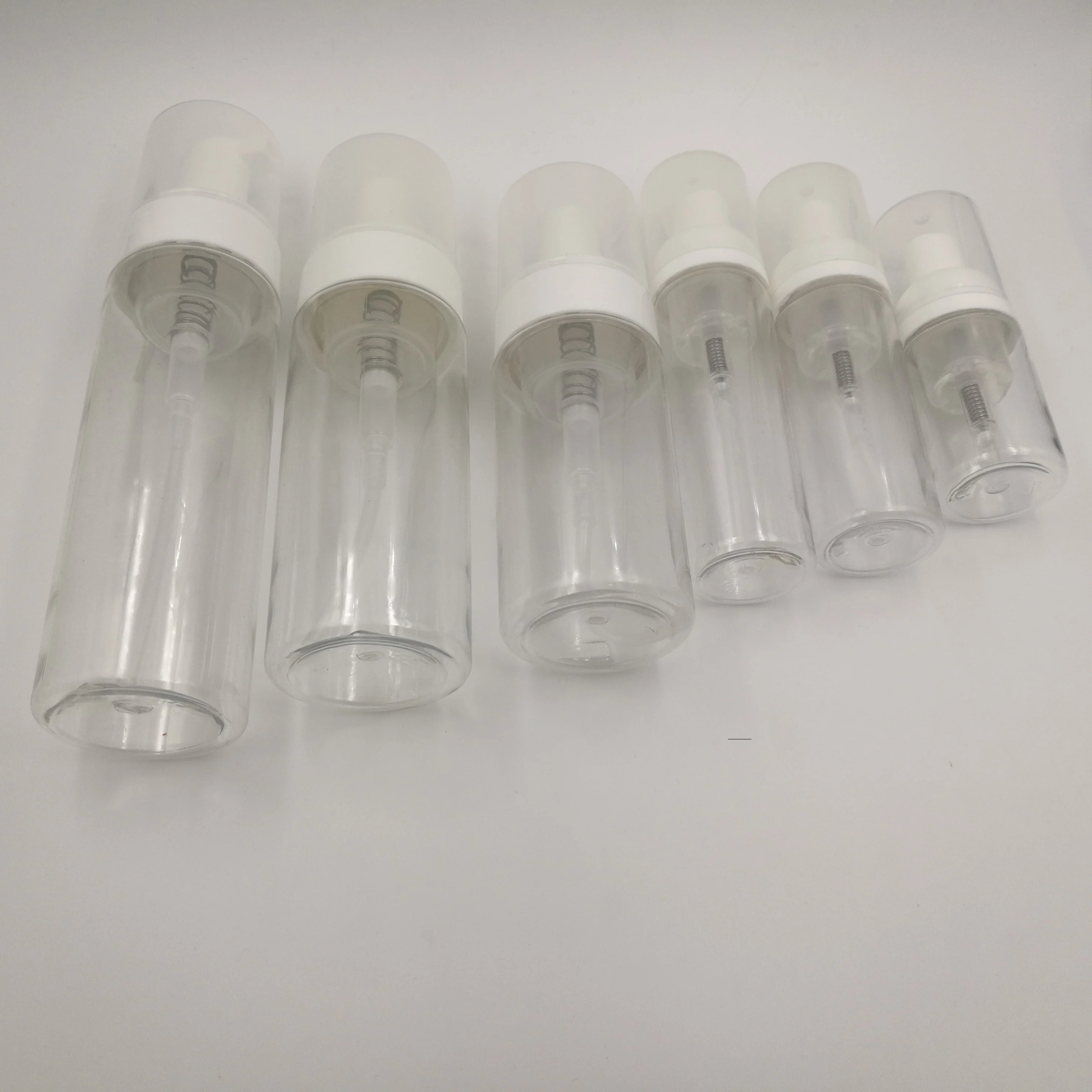 30ml 50ml 60ml 100ml 150ml 200ml  250ml PET foam pump bottles plastic empty refillable cosmetic foaming soap pump bottle