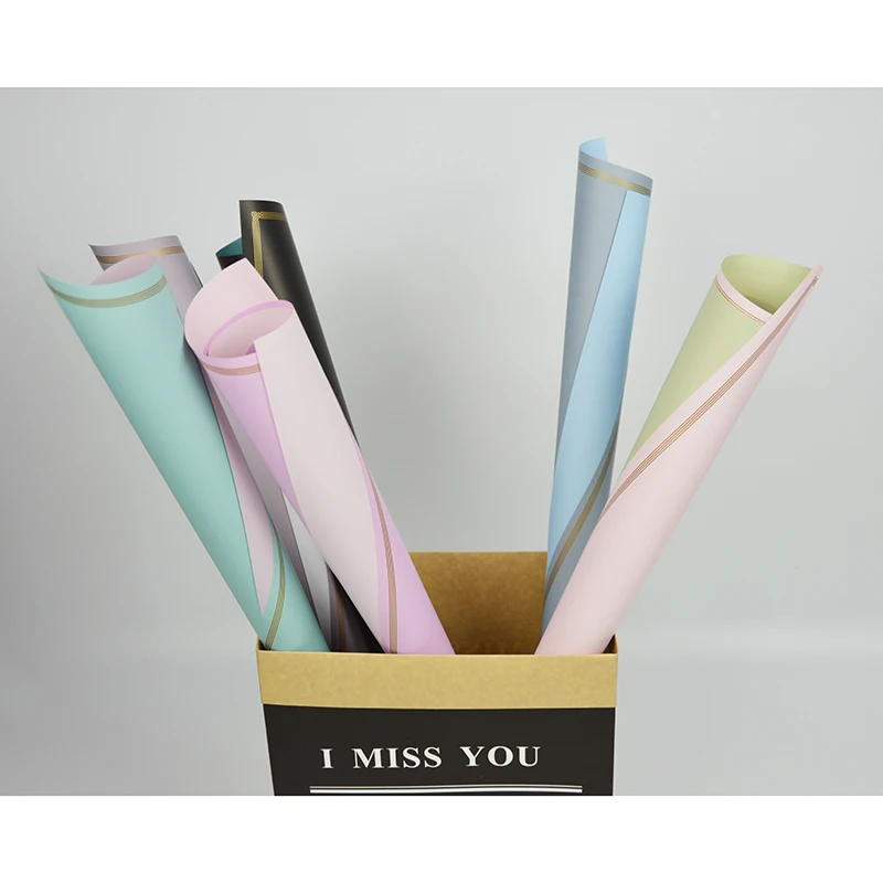 New high grade yarn wave pattern flower wrapping paper