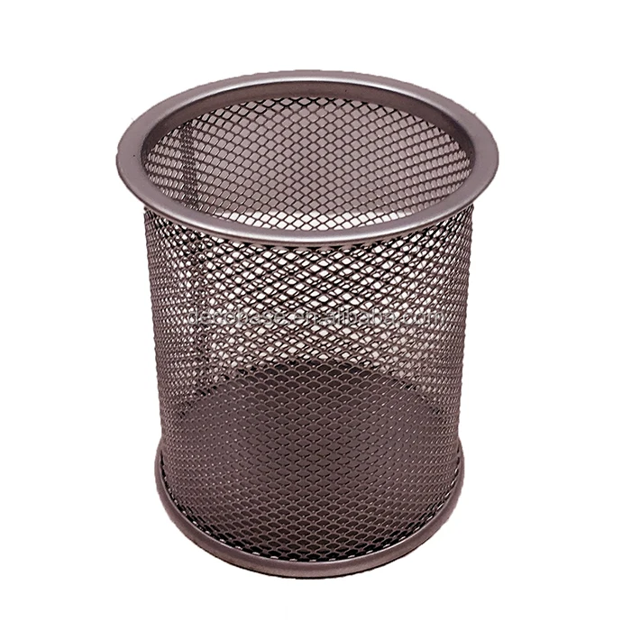 Unique Design Style Metal Mesh Pen Holder Stand For Office Desk