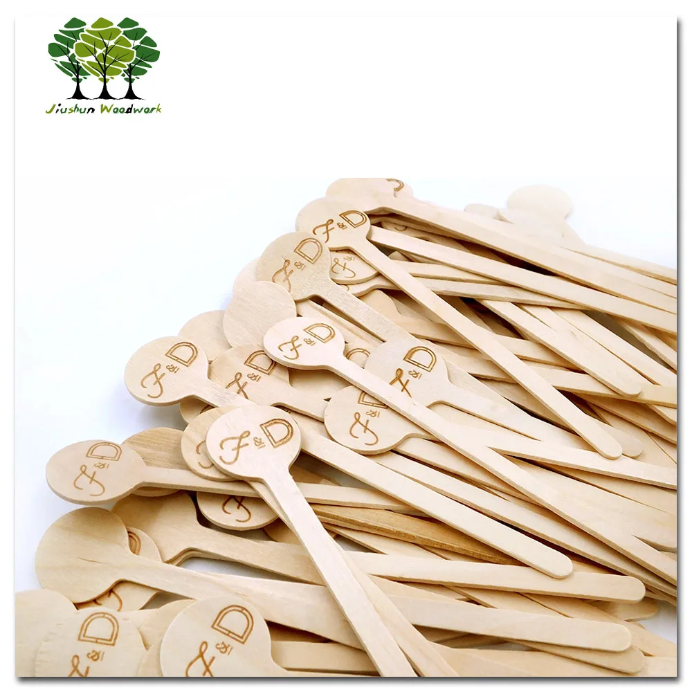 wooden coffee stir stick round top