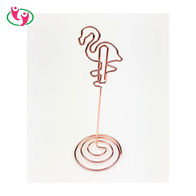 
Metal High Quality Wholesale Custom stand Envelop Flamingo Shaped Memo Clip 