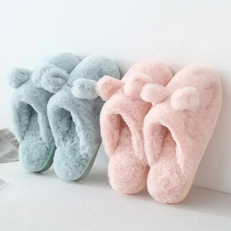 Slippers for Women Fluffy Slip On House Memory Foam Plush Cute Animal Slippers  Indoor Home Slippers