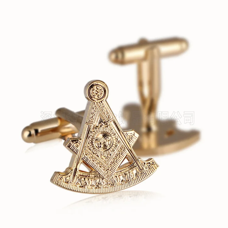 
Wholesale Custom Initial Rhinestone Lawyer Hollow Gold Cufflink 