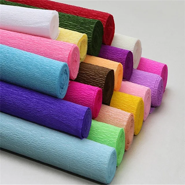 
Hot Double Sides Gift Wrapping Crepe Paper in Roll Wholesales Eco-friendly Handmade Crepe Paper Printed Tissue Paper Wood Pulp 