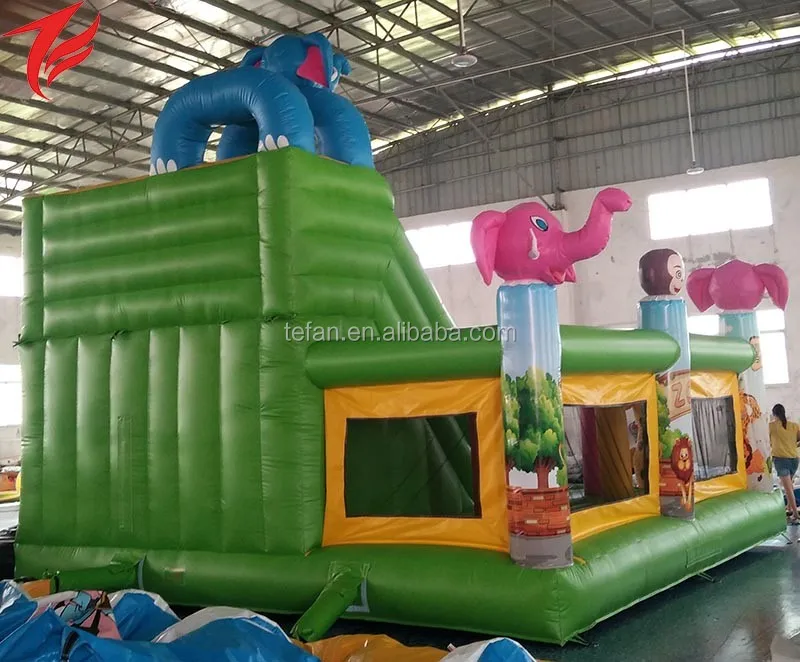 Animal Kingdom inflatable slide for kids jumping play tall inflatable slide combo