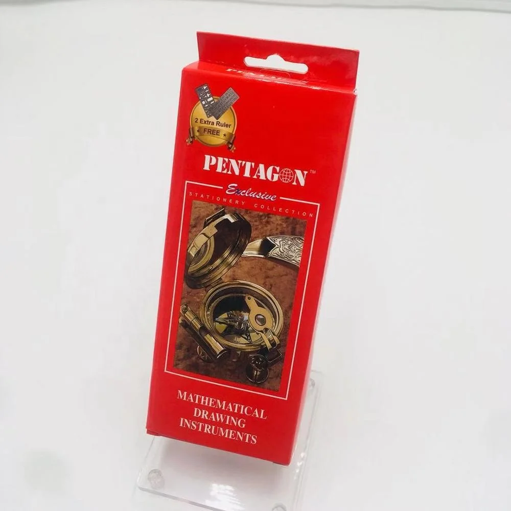 HAIWEN 9 Pcs Classic Metal Compass Mathematics School Geometry Set for Students back to school set