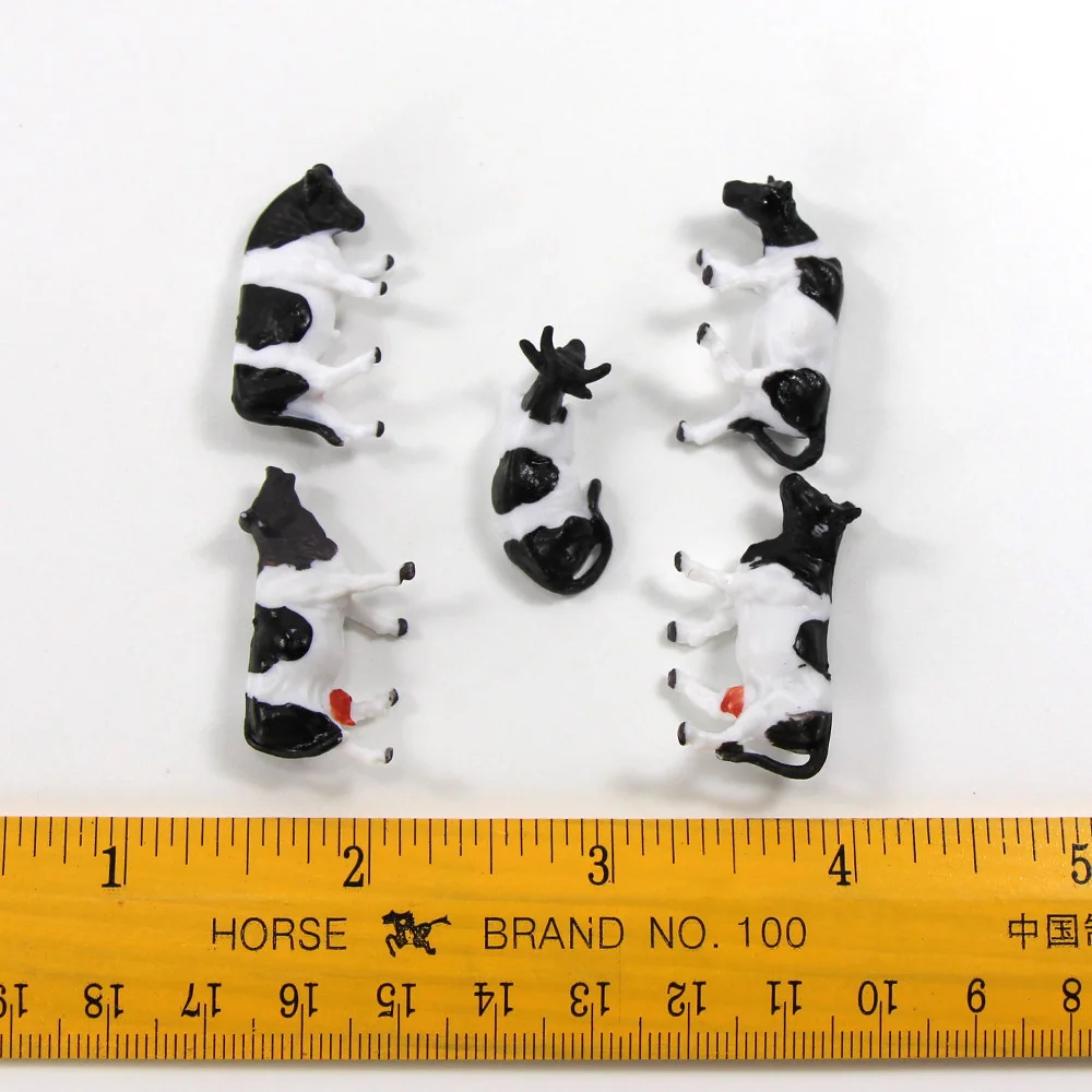 30pcs HO Scale painted Farm Animals Cows 5 different poses Model Railway 1:87 scale model animals