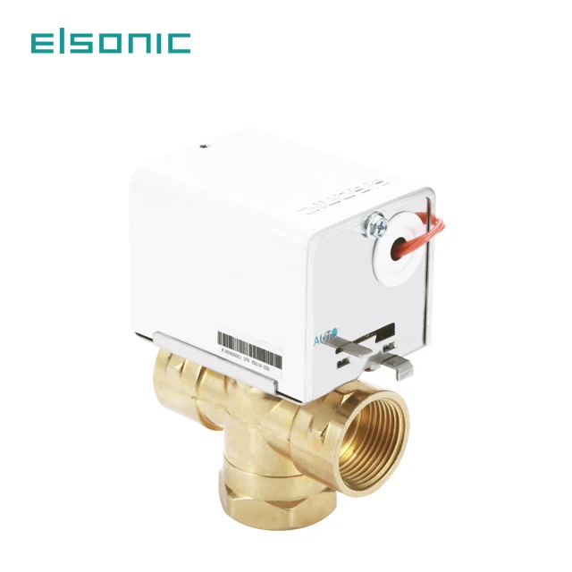 electronic thermostatic 3 way valve DN20 220v digital   water Fan coil brass electric motorized  zone valve