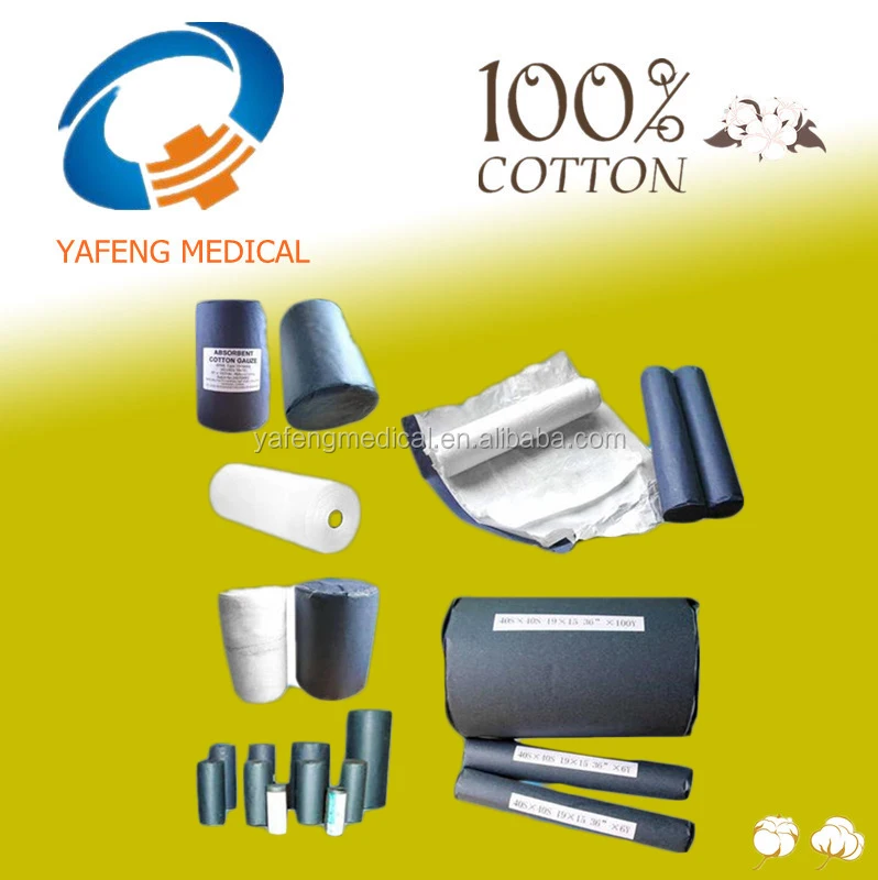 
Made In China CE Standard pure white and soft absorbent medical cotton gauze roll 