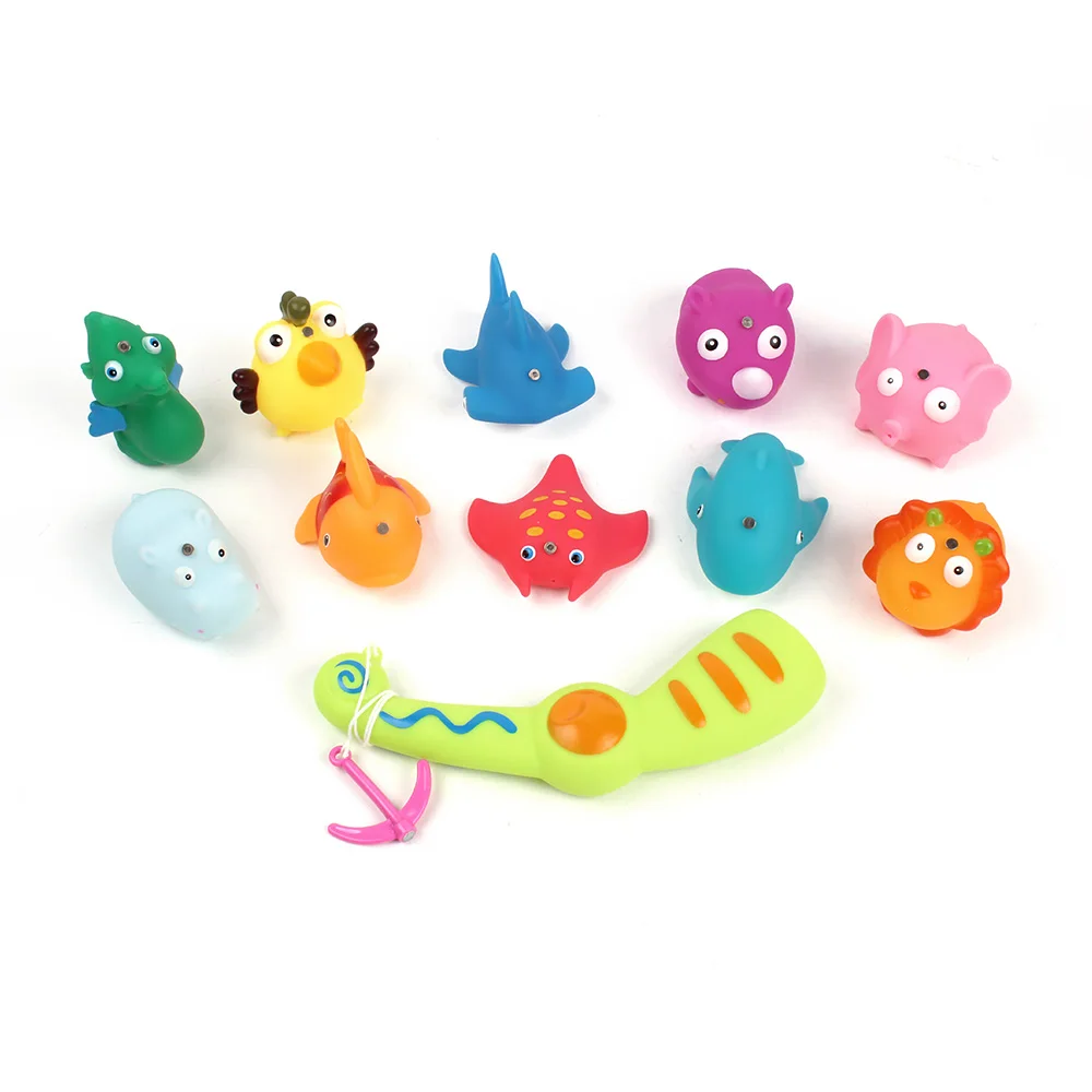 Kid Best Gift 10 PCS Set Floating Baby Bath Fishing Toy with Rod