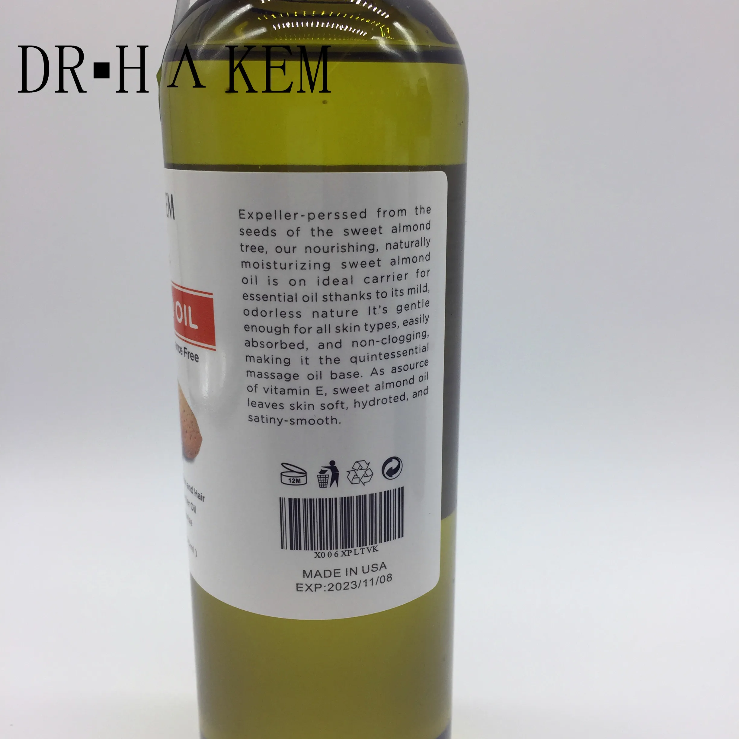 Manufacturer Wholesale OEM organic moroccan almond hair oil 300ml