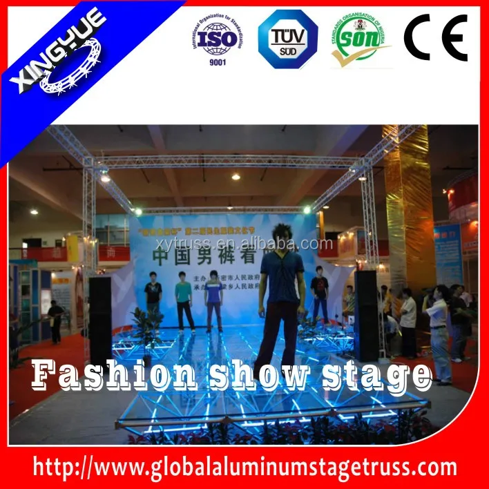 Алюминиевый прозрачные стеклянные для fashion show этапе