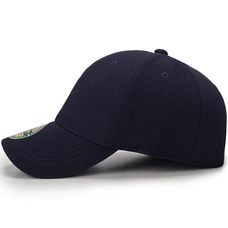 Wholesale Plain 100% Wool Baseball Caps Closed Cotton Navy Blue Hat