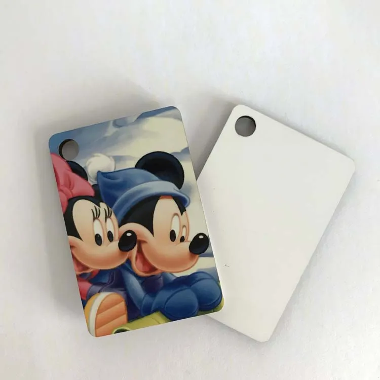 Wholesale sublimation mdf photo wood rectangle shape keychain