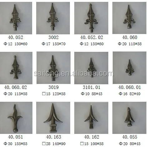 Wrought iron Cast iron forge iron ornamental post tubular fence spear