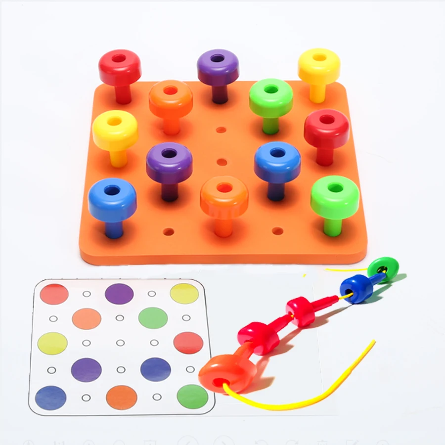 Stacking Peg Board Set Toy - Early Learning For Fine Motor Skills