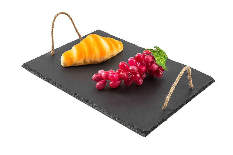 Top Quality Slate Tray 40*30cm Natural Edge Charcuterie Board Slate Cheese Board Charcuterie Board Slate With Handles