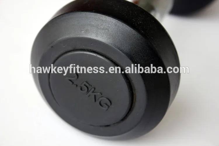 2018 Hot Selling Gym Equipment Weight lifting Rubber Round Dumbbell Set For FitnessTraining