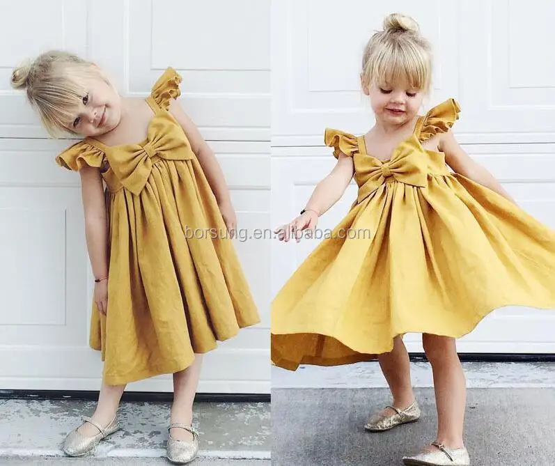 
Latest children dress designs Summer Cute Fashionable girls birthday dresses Cotton Beautiful bow Princess baby dress 