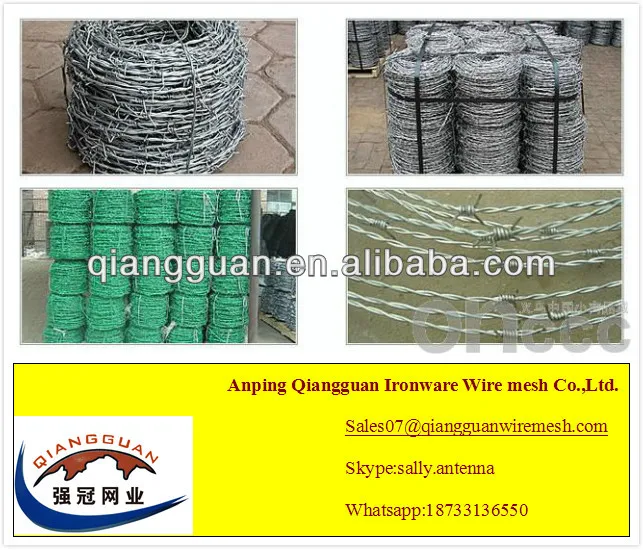 графство electro гальванизированная колючая проволока/пвх покрытием забор из колючей проволоки