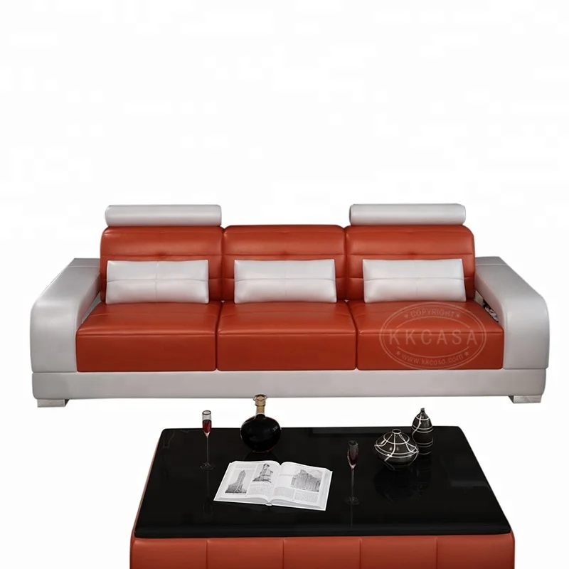 Modern Latest Living Room 123 shape sectional sofa Italian Leather Sofa Design Foshan  Furniture Market