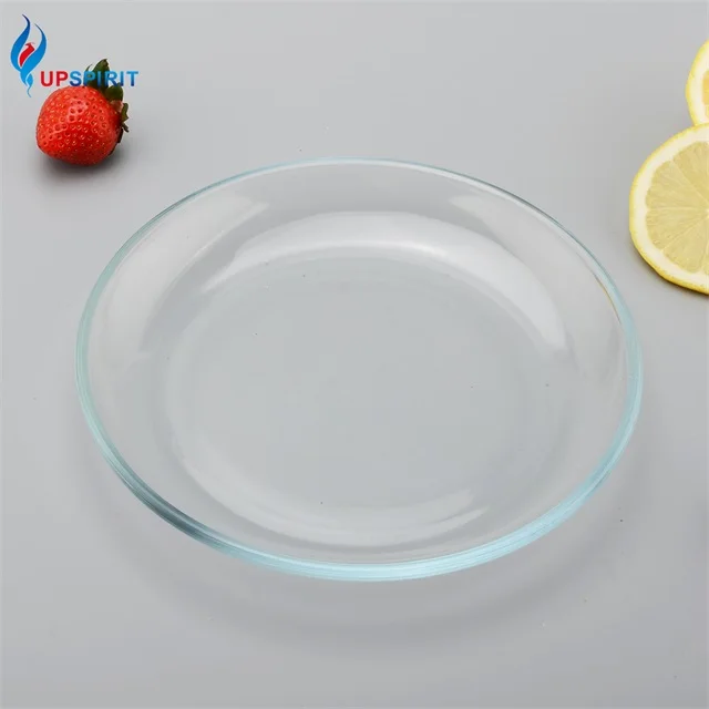 High Quality 8 Inch Clear Tempered Glass Round Salad Plate for Serving and Holding Food
