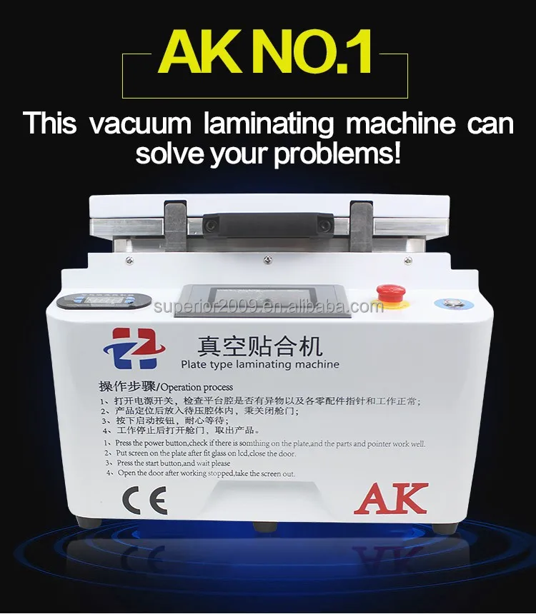 LCD Vacuum OCA Lamination Machine and Bubble Remover Machine for Max 12inch LCD Screen for iphone samsung