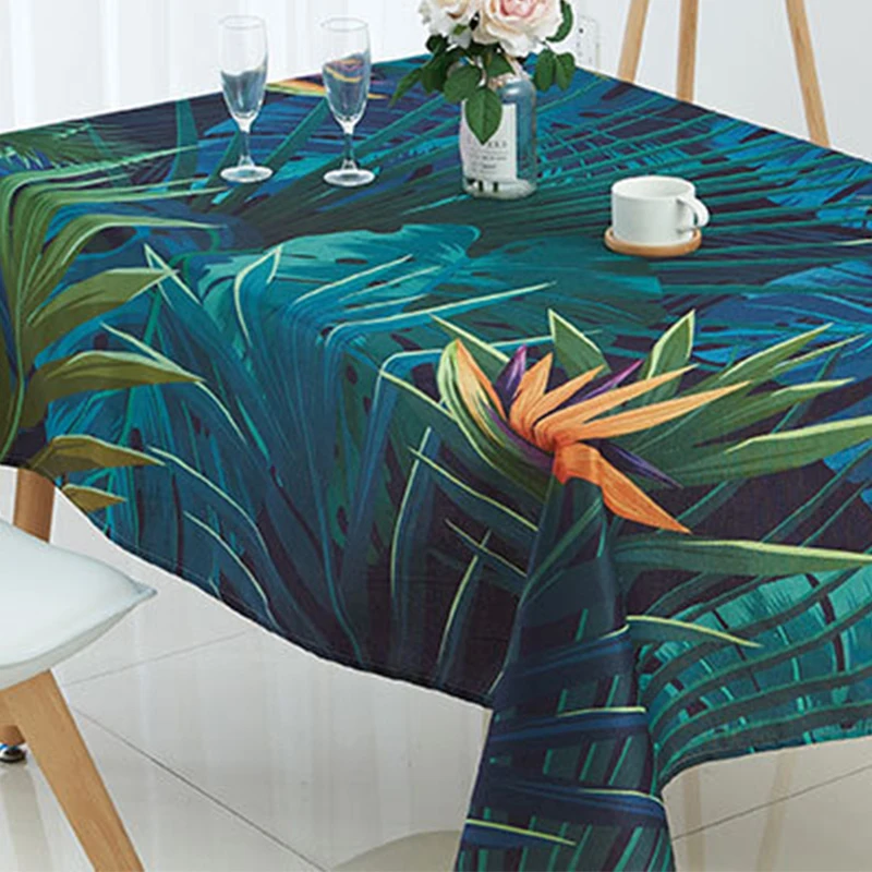 blue butterfly polyester spring flowers cutwork square table cloth