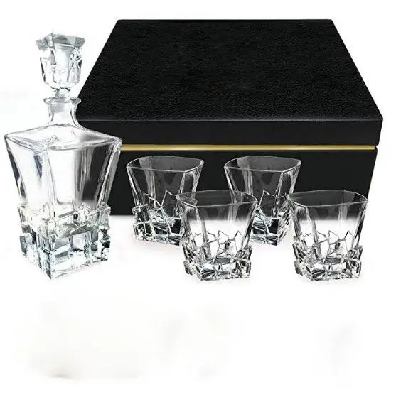 
Lead-Free Whiskey Glass Set China Factory Best Selling Glass Whiskey Decanter Set 