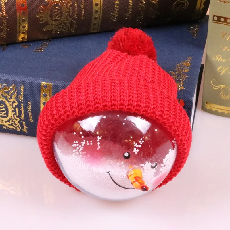 Clear Plastic Christmas Ornaments Embroidered Flocked Hollow Balls Decorative Home Wedding Party DIY Crafts Fillable Hanging