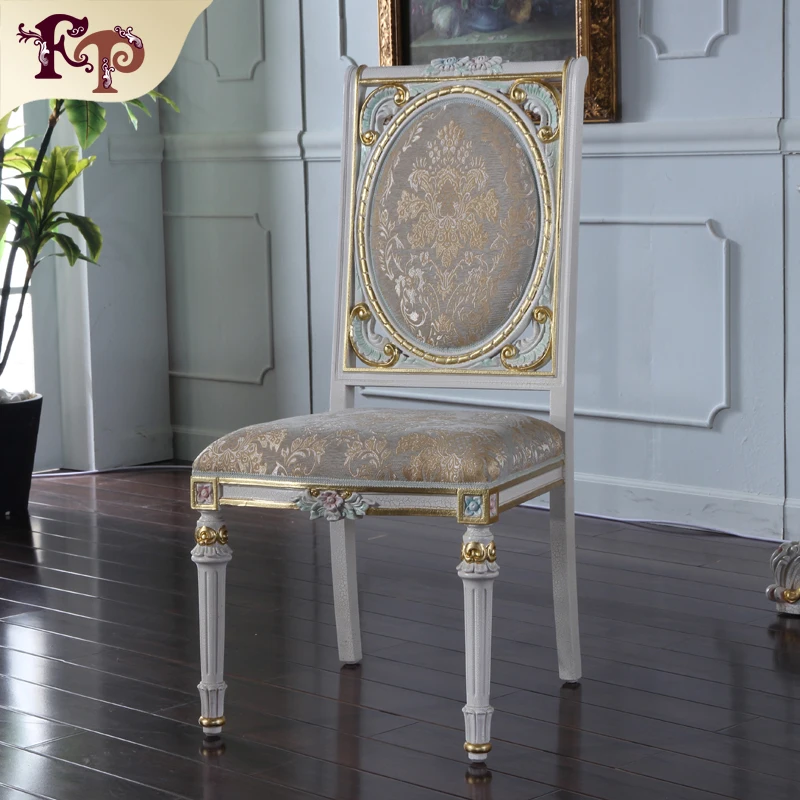 Wood dining room chair home furniture luxury europe royal dining chair