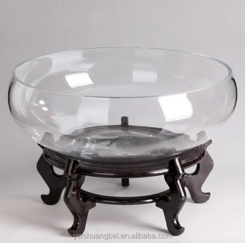 2015 новый дизайн, круглая прозрачная стеклянная чаша для рыб с открытым ртом, аквариумный аквариум