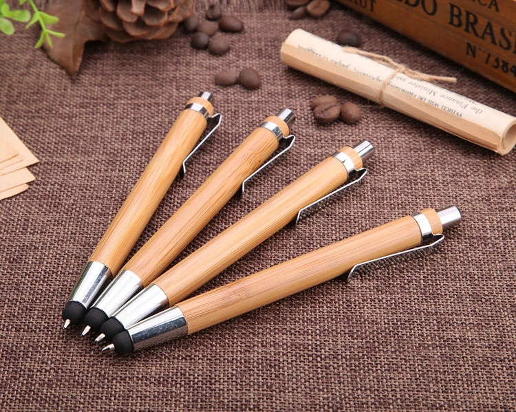 Eco friendly promotional custom wooden Bamboo stylus pen