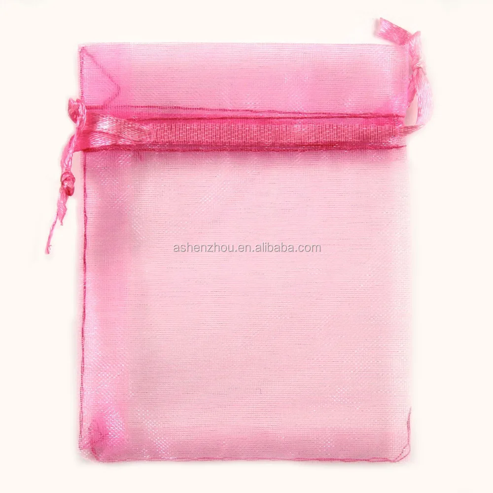 Wholesale hot sale custom different sizes packaging pouch sheer mesh organza gift drawstring bag