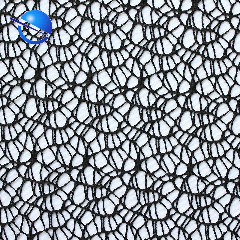 Wholesale stocklot decoration spider net mesh fabric for fashion wear garment  in weft jacquard knitted fabric