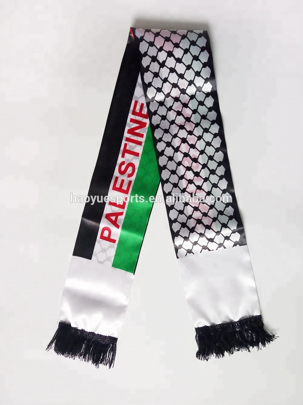 
Cheap Wholesale Satin Palestine Football Scarf Palestine National Day Scarf 