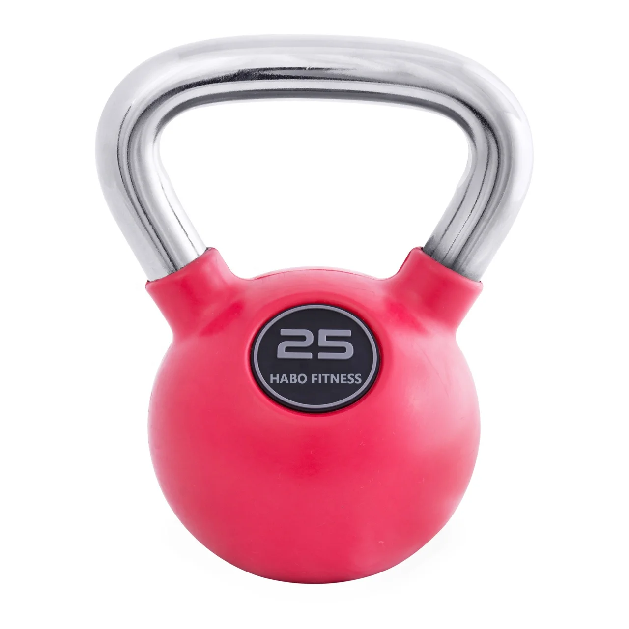 Chrome Handle Color Rubber coated Kettlebell 25lb kettlebell competition