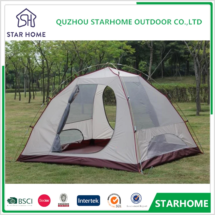 2019 New 5 -8 people beige large waterproof camping hall one bedroom double layer party family tent